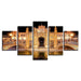 Renaissance Building 5 Piece HD Multi Panel Canvas Wall Art Frame - Original Frame