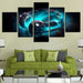 Neon Headphones 5 Piece HD Multi Panel Canvas Wall Art Frame - Original Frame