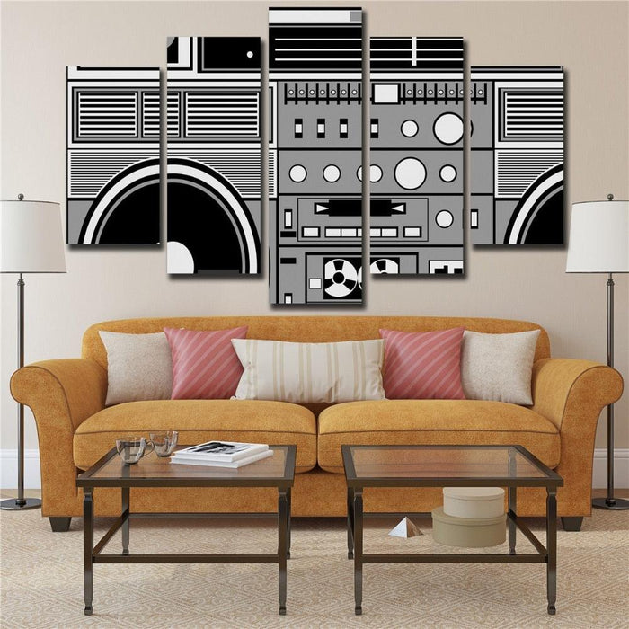 Stereo 5 Piece HD Multi Panel Canvas Wall Art Frame