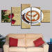 Coffee & Roses 5 Piece HD Multi Panel Canvas Wall Art Frame - Original Frame