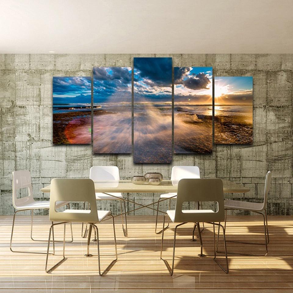 Mornington Peninsula 5 Piece HD Multi Panel Canvas Wall Art Frame - Original Frame