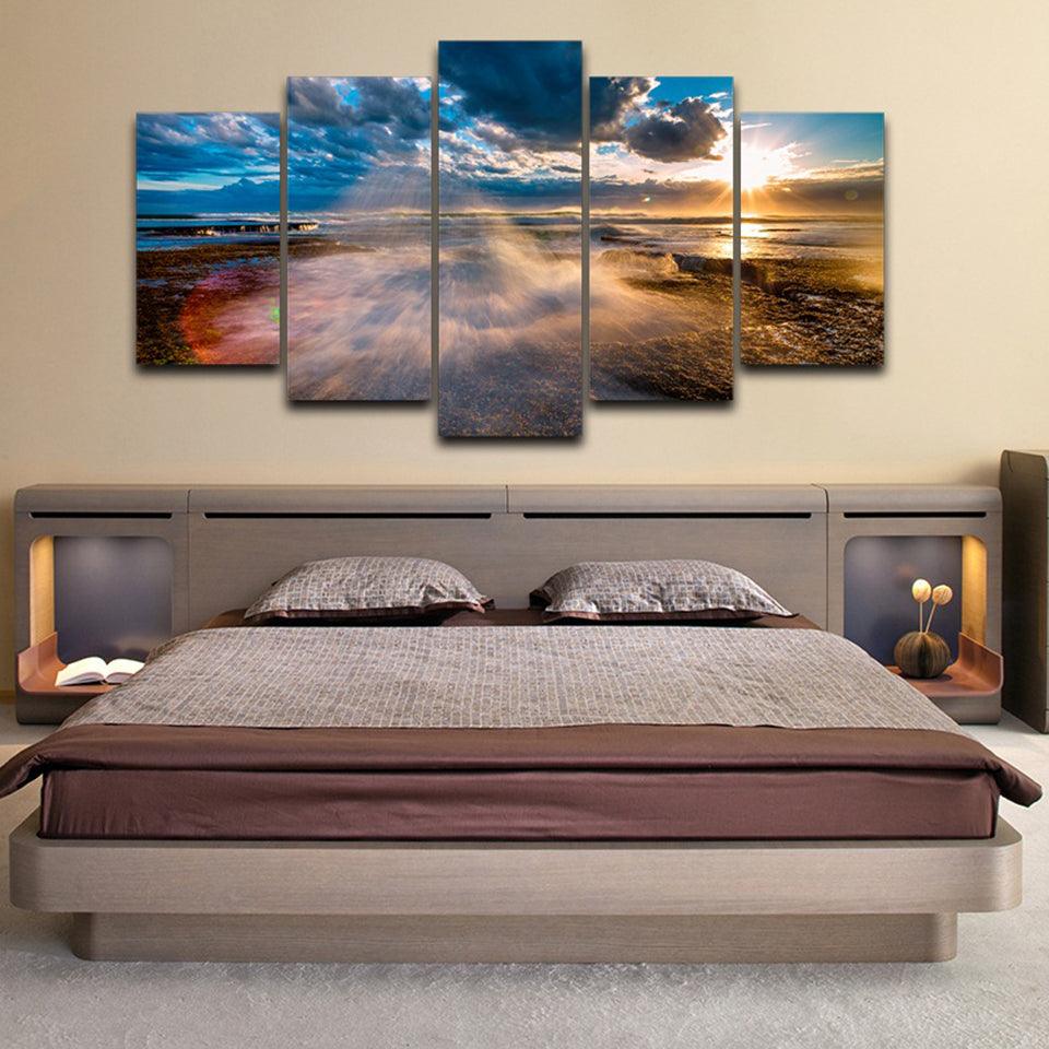 Mornington Peninsula 5 Piece HD Multi Panel Canvas Wall Art Frame - Original Frame