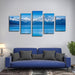 Snow Mountains 5 Piece HD Multi Panel Canvas Wall Art Frame - Original Frame