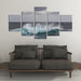 Ocean Waves 5 Piece HD Multi Panel Canvas Wall Art Frame - Original Frame