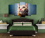 Big Eyed Cat 5 Piece HD Multi Panel Canvas Wall Art Frame - Original Frame