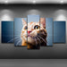 Big Eyed Cat 5 Piece HD Multi Panel Canvas Wall Art Frame - Original Frame