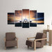 Aircraft Sunrise 5 Piece HD Multi Panel Canvas Wall Art Frame - Original Frame