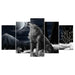 Lone Wolf 5 Piece HD Multi Panel Canvas Wall Art Frame - Original Frame