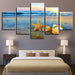 Star On The Beach 5 Piece HD Multi Panel Canvas Wall Art Frame - Original Frame