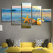 Star On The Beach 5 Piece HD Multi Panel Canvas Wall Art Frame - Original Frame