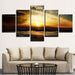 Sun Goes Down Scenery 5 Piece HD Multi Panel Canvas Wall Art Frame - Original Frame