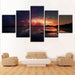 Fisherman Aurora Starry Lake 5 Piece HD Multi Panel Canvas Wall Art Frame - Original Frame