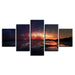 Fisherman Aurora Starry Lake 5 Piece HD Multi Panel Canvas Wall Art Frame - Original Frame