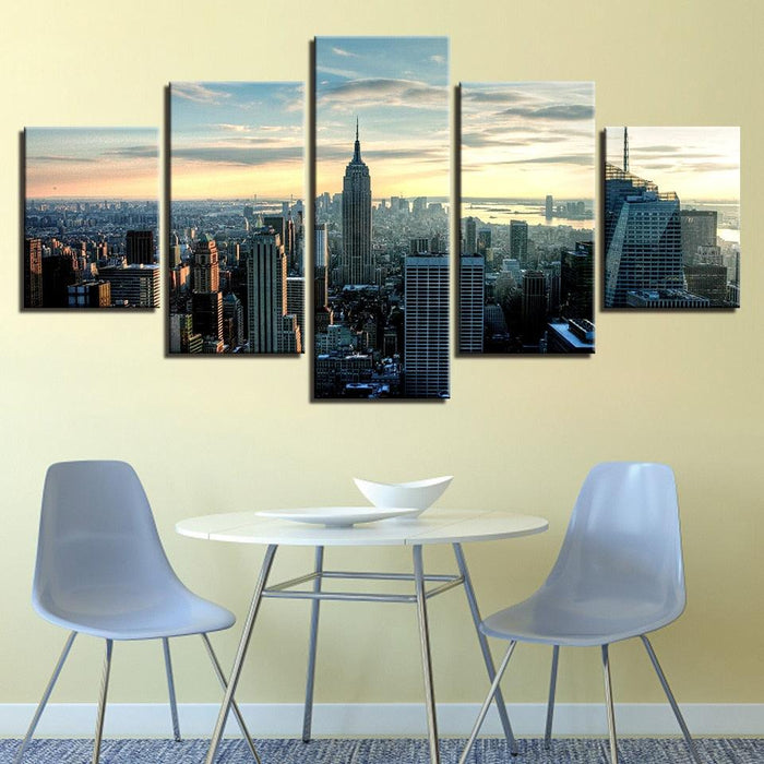 New York City 5 Piece HD Multi Panel Wall Art Frame - Original Frame