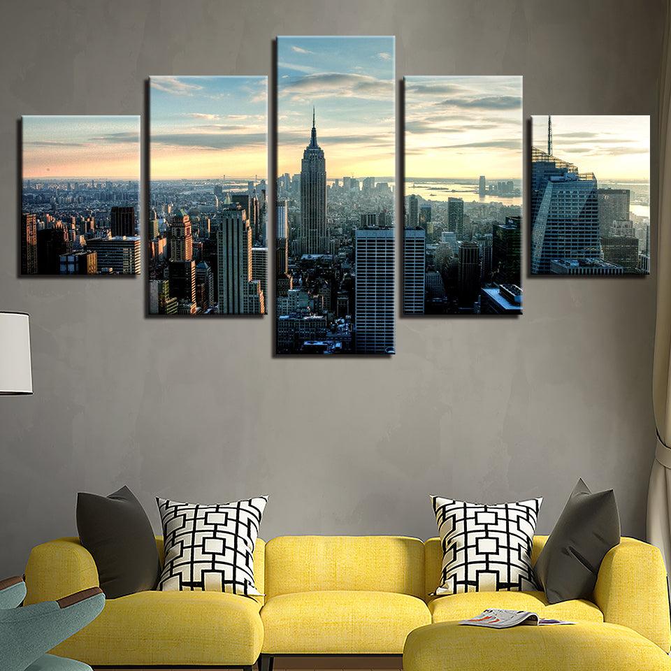 New York City 5 Piece HD Multi Panel Wall Art Frame - Original Frame