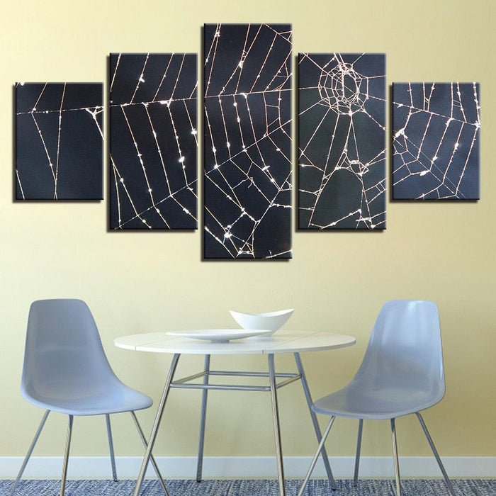 Spider Web 5 Piece HD Multi Panel Canvas Wall Art Frame