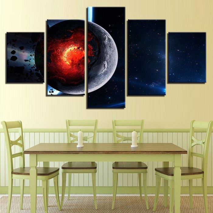 Cosmos Space 5 Piece HD Multi Panel Canvas Wall Art Frame - Original Frame