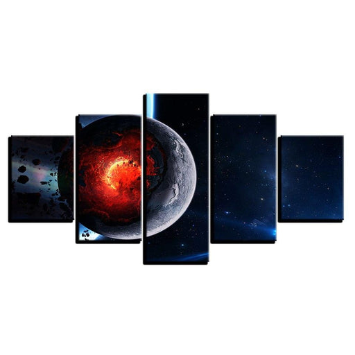 Cosmos Space 5 Piece HD Multi Panel Canvas Wall Art Frame - Original Frame