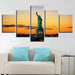 Statue of Liberty 5 Piece HD Multi Panel Landscape Canvas Wall Art Frame - Original Frame