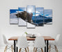 Snow Mountains 5 Piece HD Multi Panel Canvas Wall Art Frame - Original Frame