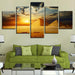 Pyramid Sunset 5 Piece HD Multi Panel Canvas Wall Art - Original Frame