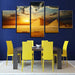 Pyramid Sunset 5 Piece HD Multi Panel Canvas Wall Art - Original Frame