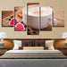 Coffee 5 Piece HD Multi Panel Canvas Wall Art Frame - Original Frame