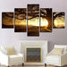 Big Tree Sunshine Scenery 5 Piece HD Multi Panel Canvas Wall Art Frame - Original Frame