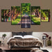 Roadside Green Trees 5 Piece HD Multi Panel Canvas Wall Art Frame - Original Frame