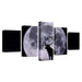 Moon And Elk 5 Piece HD Multi Panel Canvas Wall Art Frame - Original Frame