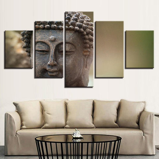 Smiling Buddha 5 Piece HD Multi Panel Canvas Wall Art Frame - Original Frame