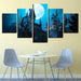 Castle Under The Moon 5 Piece HD Multi Panel Canvas Wall Art Frame - Original Frame