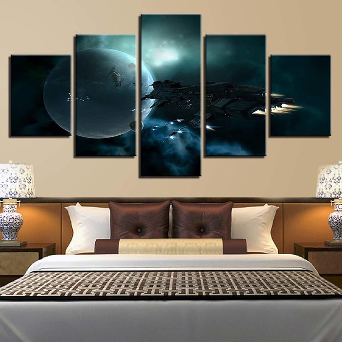 Lunar Landscape 5 Piece HD Multi Panel Canvas Wall Art Frame - Original Frame