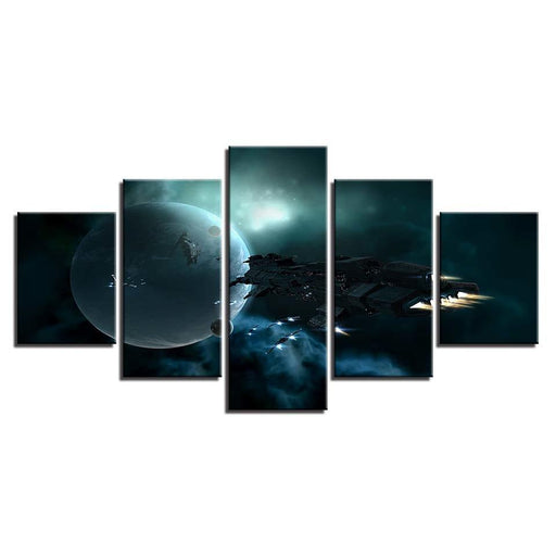 Lunar Landscape 5 Piece HD Multi Panel Canvas Wall Art Frame - Original Frame