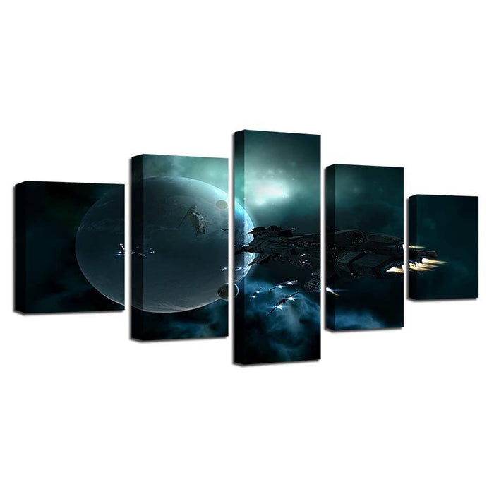 Lunar Landscape 5 Piece HD Multi Panel Canvas Wall Art Frame - Original Frame