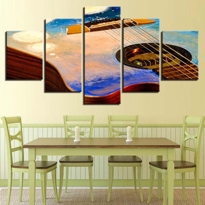 Guitar Painting 5 Piece HD Multi Panel Canvas Wall Art Frame