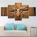 Cross And Jesus 5 Piece HD Multi Panel Canvas Wall Art Frame - Original Frame