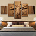 Cross And Jesus 5 Piece HD Multi Panel Canvas Wall Art Frame - Original Frame