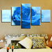 Blue Rose Flower 5 Piece HD Multi Panel Canvas Wall Art Frame - Original Frame