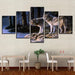 Two Wolves Gazing 5 Piece HD Multi Panel Canvas Wall Art Frame - Original Frame