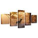 Elk At Sunrise 5 Piece HD Multi Panel Canvas Wall Art Frame - Original Frame