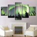 Green Forest Aurora 5 Piece HD Multi Panel Canvas Wall Art Frame - Original Frame