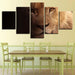 Lion 5 Piece HD Multi Panel Canvas Wall Art Frames Set - Original Frame