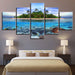 Ocean Beach 5 Piece HD Multi Panel Canvas Wall Art Frame - Original Frame