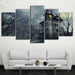 House And Trees Scenery 5 Piece HD Multi Panel Canvas Wall Art Frame - Original Frame