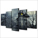 House And Trees Scenery 5 Piece HD Multi Panel Canvas Wall Art Frame - Original Frame