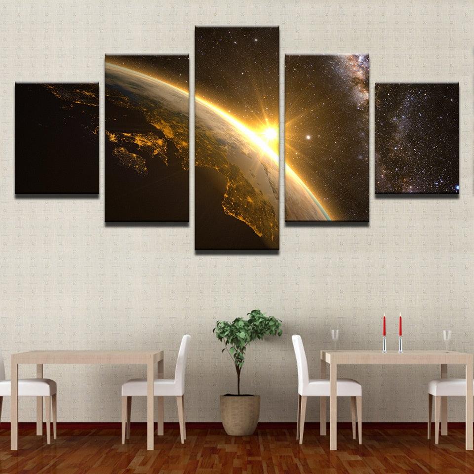 Planet Sunshine 5 Piece HD Multi Panel Canvas Wall Art - Original Frame