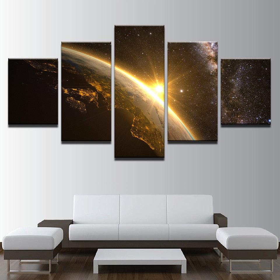 Planet Sunshine 5 Piece HD Multi Panel Canvas Wall Art - Original Frame
