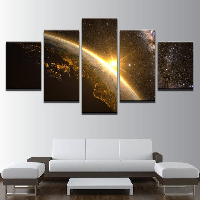 Planet Sunshine 5 Piece HD Multi Panel Canvas Wall Art Frame
