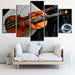 Violin And Music Notation 5 Piece HD Multi Panel Canvas Wall Art Frame - Original Frame